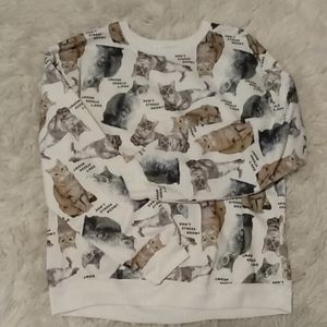 Cats galore! Fun  sweatshirt with pictures of cats! Novelty sweatshirt!